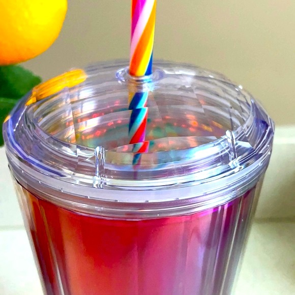🌈STARBUCKS RAINBOW KALEIDOSCOPE STRAW TUMBLER CUP - Picture 6 of 11